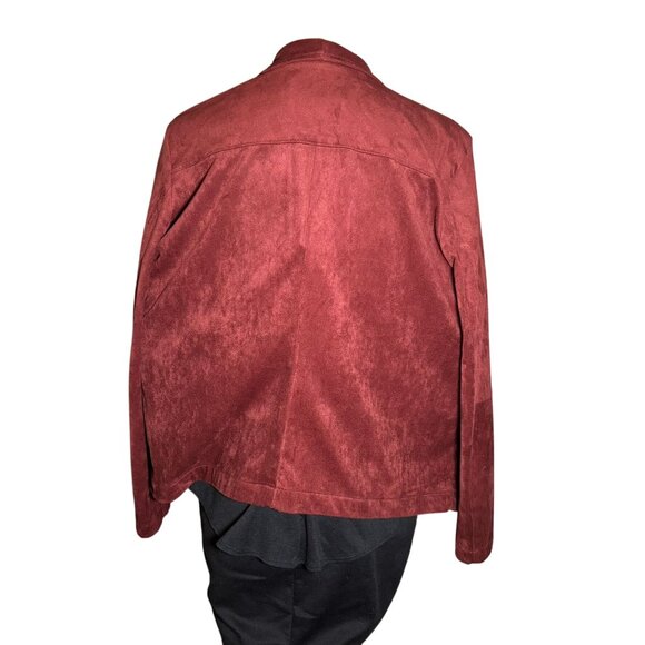 BB Dakota by Steve Madden Women's XXL Wade Faux Suede Drape Jacket Cherrywood Br - Picture 2 of 5